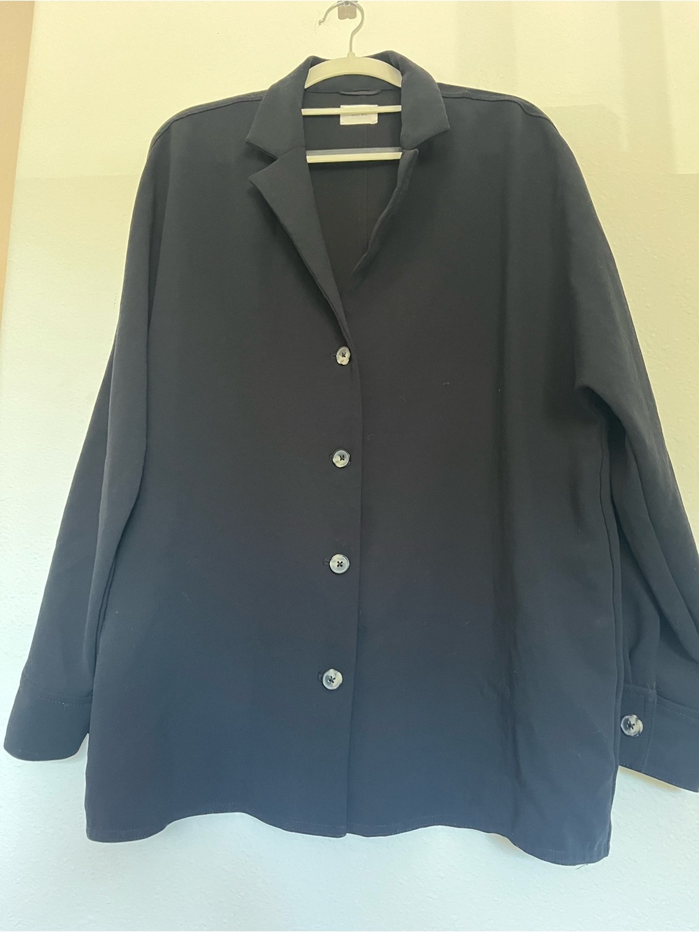 Wilfred Black Casual Button-Down Shirt Jacket